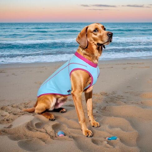 2 Pack Dog Summer Clothes Color Blocking Dogs' Shirts for Medium/Large Dogs Stretchable Cooling Vest Breathable Sun Protection Shirt Pet Tank Top Fashion & Bright Color for Boys and Girls in Saudi Arabia