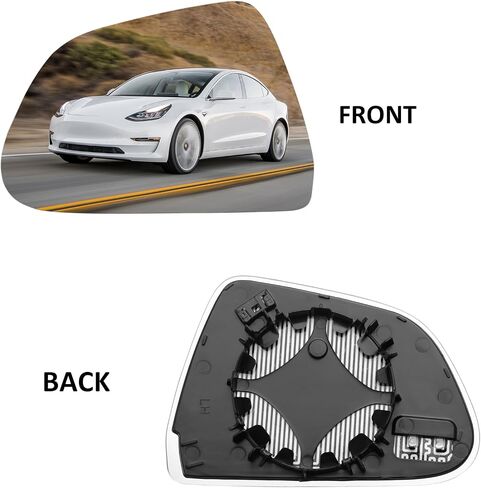 Passenger Side Mirror Replacement for Tesla Model 3 Model3 2017 2018 2019 2020 2021 2022 2023 - Right Side Mirror Glass, Rear View Mirrors Glass with Power Heated in Kuwait