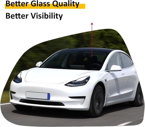 Passenger Side Mirror Replacement for Tesla Model 3 Model3 2017 2018 2019 2020 2021 2022 2023 - Right Side Mirror Glass, Rear View Mirrors Glass with Power Heated in Kuwait