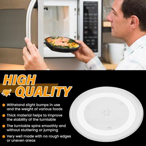 Microwave Glass Turntable 12 Inch Microwave Plate Replacement fit for Whirl-pool Microwave Glass Turntable Tray-Replace AP6892124 W11367904 W10337247 Replacement Microwave Plate in Saudi Arabia