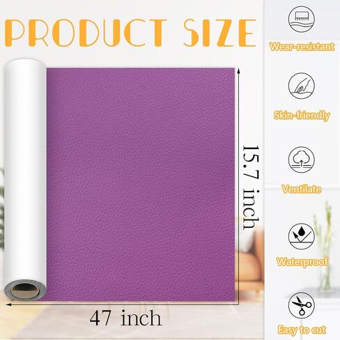 Self-Adhesive Leather Repair Tape Kit, 15.7×47 Inch Wine Red Large Leather Patches for Furniture, Leather Couch Patch Peel and Stick for Sofas, Office Chairs, Car Seats in Kuwait