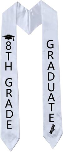 Aisosiks 8TH Grade Graduation Stole Class of 2025, 8TH Grade Grad Sash, 8th Grade Graduation Decorations 2025 in Kuwait