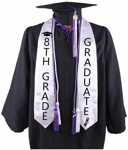 Aisosiks 8TH Grade Graduation Stole Class of 2025, 8TH Grade Grad Sash, 8th Grade Graduation Decorations 2025 in Kuwait