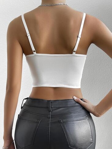Women's Bustier Lace V Neck Cami Crop Corset Top in Saudi Arabia