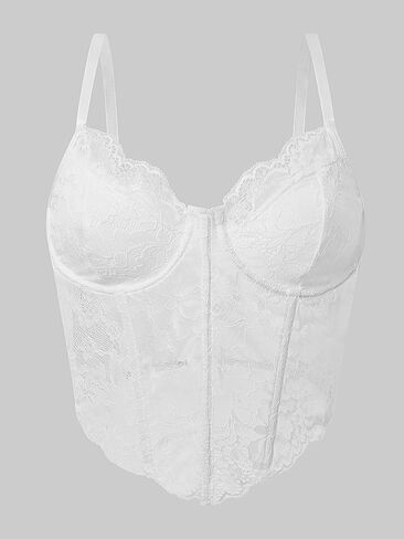 Women's Bustier Lace V Neck Cami Crop Corset Top in Saudi Arabia