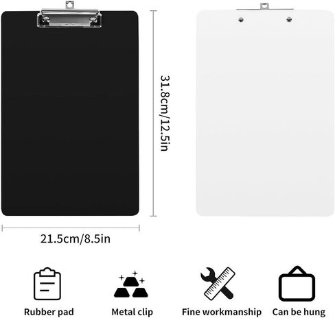 Custom Clipboard for Children and Adults Construction Personnel Students Unique Acrylic Customized Clipboards A4 Letter Sized Double-Sided Printing Clip Board Black 2 in Saudi Arabia