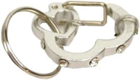 Medium Heart Rhinestone Aluminum Dog Tag Clip - Silver in Saudi Arabia