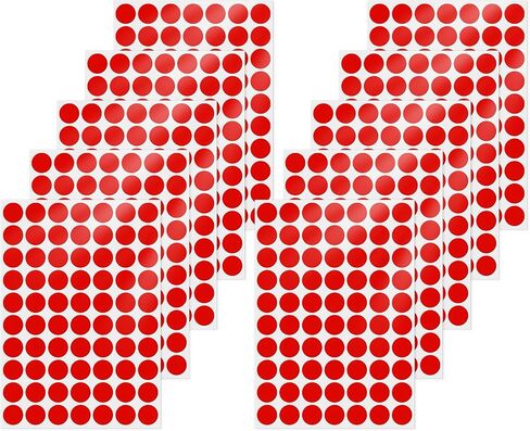 Red Round Labels 0.75 Inch Vinyl Dot Stickers Self-Adhesive Removable Color Coding Decals Waterproof Circle Tag for Office Home Inventory 700 PCS in Saudi Arabia