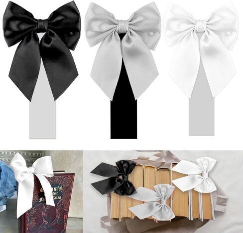 Pink Satin Bow Bookmark Anniversary Coquete Book Mark Mini White Satin Ribbon Bows Appliques Bowknot for Book Lovers Crafting Sewing in Saudi Arabia