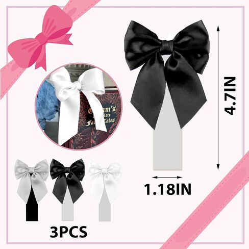 Pink Satin Bow Bookmark Anniversary Coquete Book Mark Mini White Satin Ribbon Bows Appliques Bowknot for Book Lovers Crafting Sewing in Saudi Arabia