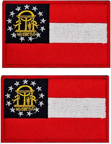 Uijokdef 2 PCS American State Flag Patches Hook and Loop Fastener Embroidered Patch DLY Accessories (South Carolina) in Kuwait