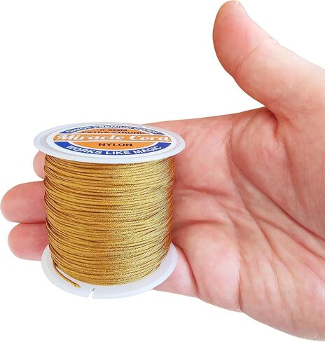 سوار خيط نايلون 0.8 ملم صنع سلسلة من المجوهرات متعددة الاستخدامات مضفر قلادة الديكور الفنون الحرف اليدوية للرياح قوية (أسود ، 49 ياردة) in Kuwait