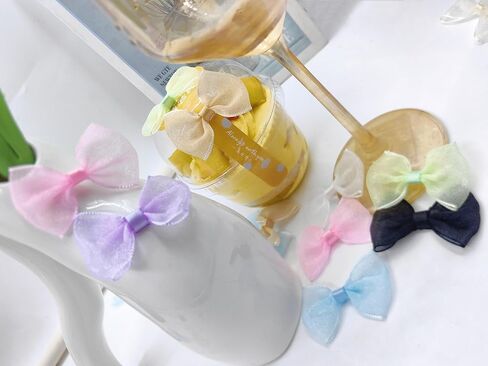 80pcs Mesh Lace Chiffon Bows 2" Mini Tulle Pre-Tied Premade Bows with Twist Ties Pink Gift Bows for Christmas Tree Wedding Decor Party Favors Gender Reveal Treat Bags (8colors-80pcs) in Saudi Arabia