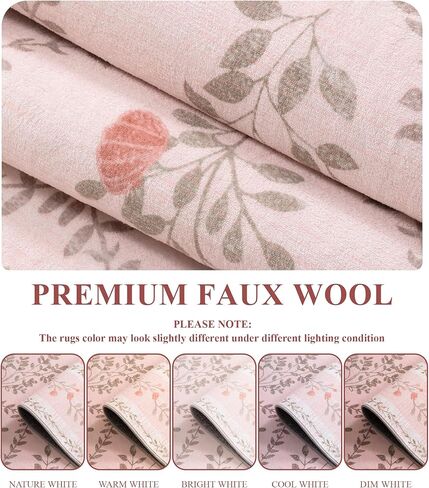 YIHOUSE Green Floral Print Rugs, Moroccan Trellis 6x9 Washable Large Rug, Modern Pastel Non Slip Ultra-Thin Area Rug for Classroom,Playroom,Dorm,Bedroom,Kitchen,Living Room, Green Multi in Kuwait