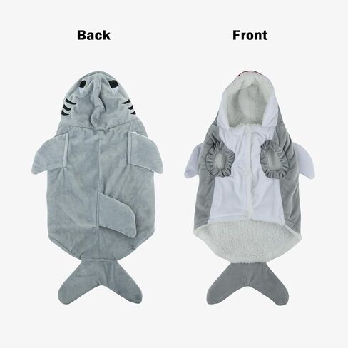 Cat Shark Assume - Dog Halloween Comple Winter Pet Hoodie Holiday Cospaly Coatp for Cats and Small Mediance Pets (Gray ، XS) in Kuwait