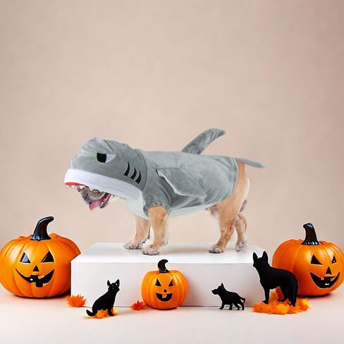 Cat Shark Assume - Dog Halloween Comple Winter Pet Hoodie Holiday Cospaly Coatp for Cats and Small Mediance Pets (Gray ، XS) in Kuwait