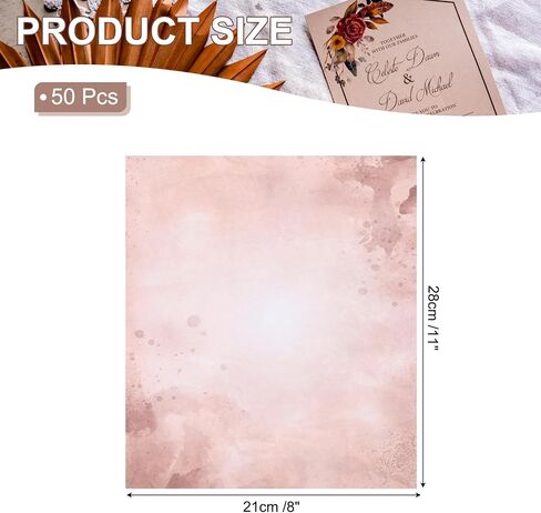 MECCANIXITY 50 Sheets Vintage Paper, Parchment Standard Printer Paper Double-sided Old Aged Sheet with Tea-Stains 11 x 8 Inch Light Brown for Scrapbooking, Gift Wrapping, Certificates in Saudi Arabia