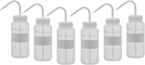 EISCO Chemical Wash Bottle, No Label, 500ml - Wide Mouth, Self Venting, Low Density Polyethylene - Performance Plastics Labs in Kuwait