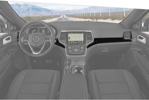 Jimen متوافق مع Jeep Grand Cherokee 2011-2020، 3 قطع غطاء لوحة لوحة القيادة المركزية ملحقات الكسوة الداخلية (ألياف الكربون) in Kuwait