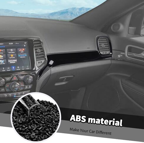 Jimen متوافق مع Jeep Grand Cherokee 2011-2020، 3 قطع غطاء لوحة لوحة القيادة المركزية ملحقات الكسوة الداخلية (ألياف الكربون) in Kuwait