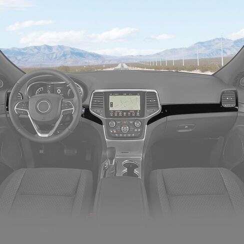 Jimen متوافق مع Jeep Grand Cherokee 2011-2020، 3 قطع غطاء لوحة لوحة القيادة المركزية ملحقات الكسوة الداخلية (ألياف الكربون) in Kuwait