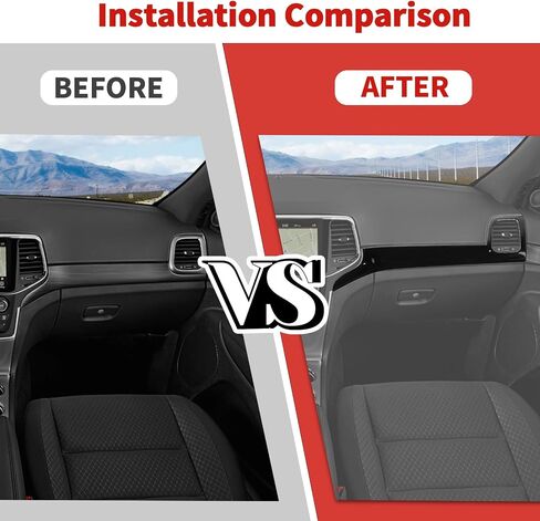 Jimen متوافق مع Jeep Grand Cherokee 2011-2020، 3 قطع غطاء لوحة لوحة القيادة المركزية ملحقات الكسوة الداخلية (ألياف الكربون) in Kuwait