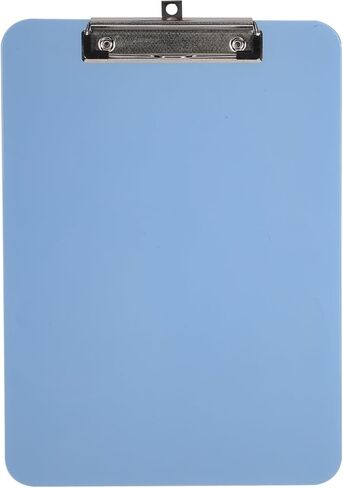 Plastic Clipboard Clear Color Clipboard with Low Profile Metal Clip A4 Size 9" x 12.5" Office Supplies School Student Teacher (Clear Blue) in Saudi Arabia