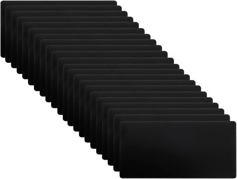 PATIKIL 3x2 Inch Anodized Aluminum Sheet Metal, 22 Pack Self Adhesive Laser Plates Engraving Blanks 0.5MM Thin for Crafting DIY House, Black in Kuwait
