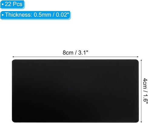 PATIKIL 3x2 Inch Anodized Aluminum Sheet Metal, 22 Pack Self Adhesive Laser Plates Engraving Blanks 0.5MM Thin for Crafting DIY House, Black in Kuwait