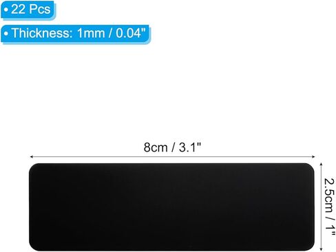 PATIKIL 3x2 Inch Anodized Aluminum Sheet Metal, 22 Pack Self Adhesive Laser Plates Engraving Blanks 0.5MM Thin for Crafting DIY House, Black in Kuwait