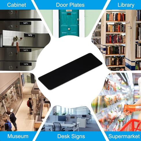 PATIKIL 3x2 Inch Anodized Aluminum Sheet Metal, 22 Pack Self Adhesive Laser Plates Engraving Blanks 0.5MM Thin for Crafting DIY House, Black in Kuwait