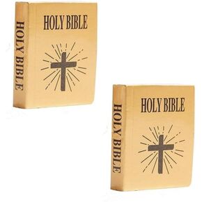 2 قطع من بني مصغرة كتب الكتاب المقدس للدمى ، Mini Bible Pocket Book 1/12 Dollhouse Miniature Book Bookshelflesh Room Library Accessories Dollhouse Accessories Furnitory