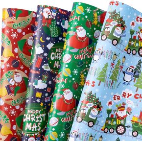 Ruspepa Christmas Wrapp Wrappe Sheets - Polar Bear ، Renindeer ، Penguin and Truck Design Perfect لعيد الميلاد ، أي مناسبة - 12 ورقة مطوية - 19.68 × 27.5 بوصة