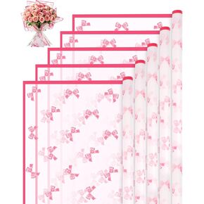 LioBelon 20 Sheets Flower Wapp Paper Boughet Paper Paper Pattern Pattern Pattern Paper Paper for Flower ، حفل زفاف ، حفل عيد ميلاد ، DIY يدويًا ، الذكرى 22.8 × 22.8 بوصة (وردي فاتح)