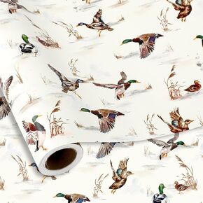 Fysuimu Mallard Duck Rapping Paper -Mini Roll- 17in × 32.8 قدمًا بالألوان المائية.