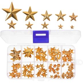 Supvox 150pcs الأزرار النجوم المعدنية للملابس DIY Crafts Punk Style Associor