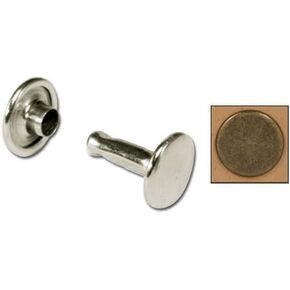 Tandy Leather Double Cap Protets صغير صفيحة نحاسية عتيقة 100/PK 1371-15