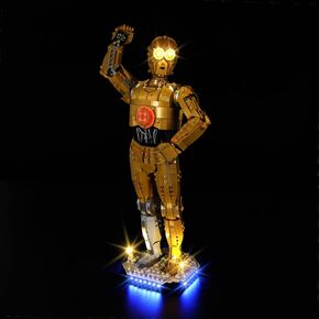 Kyglaring LED LED KIT ، متوافقة مع طراز LEGO 75398 Star Wars C-3PO Droid Figure ، (مجموعات LEGO غير مدرجة!)