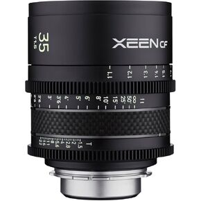 Rokinon Xeen CF 35mm T1.5 Pro Cinema Wide Angle Lens with Carbon Fiber Construction & Luminous Markings for Canon EF Mount, Black, Mid-Size (CFX35-C)