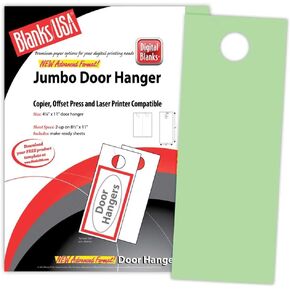 Digital Door Hanger - 2-up, 100pk, 8.5"x11", 67lb Bristol Cover, Green