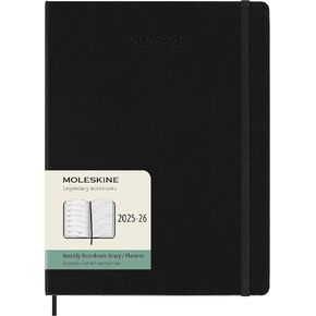 Moleskine Classic 18 Months 2025-2026 Weekly Planner ، Hard Cover ، XL (7.5 "× 10") ، Black ، 208 Pages