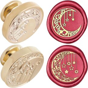 CRASPIRE 2PCS WAX SEAL SEAL HEAD MONE Stars القابلة للإزالة ختم ختم الطوابع رأسًا للنحاس لإبداع الأظرف الإبداعية بطاقات الدعوات الديكور DIY SCRABKING