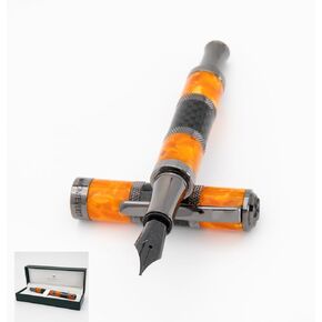 Monteverde USA REATATTA Sport Full Carbon Fountain Pen باللون الأسود - NIB متوسطة ، ألياف الكربون وقلم Gunmetal ، قابلة لإعادة التعبئة ، هدية قاسية