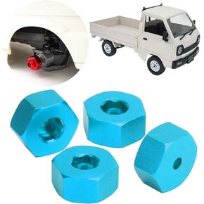 4pcs RC Hex Combiner ، محول HUX Hub Hub ، متوفر من 5 مم إلى 12 مم ، لشاحنات طراز WPL D12 1/10 RC (Blue B)