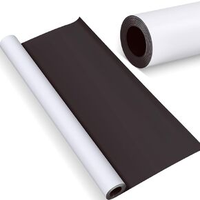 Amylove Blank White Surface Magnet Sheets Magnetic Roll Printable Flexible Vinyl Blank Magnetic Sign Sheet Safe for Vehicles DIY Craft Project(16 Inch X 5 Feet, 40 Mil)