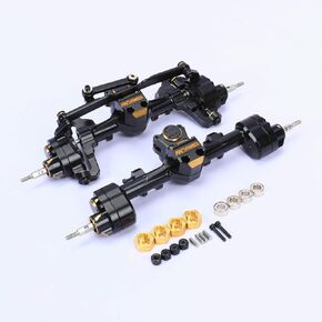 RCAWD SCX24 الأثقل من النحاس النحاس الأمامي والخلفي مجموعة الإسكان المحور مع التروس النحاسية و HEX و #45 ترقيات الدودة الفولاذية لقطع الأجزاء المحورية 1/24