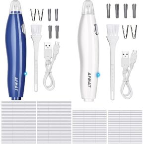 Afmat Electric Eraser للفنانين ، 280 إعادة تعبئة ممحاة ، ممحاة كهربائية قابلة للشحن للرسم ، تم إعادة شحن الممحاة الفنانين للصياغة والرسم والرسم والأدوات التفصيلية البيضاء والأزرق