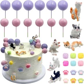 Cat Cake Topper Paw Cake Toppers Toppers Cat Cake Decorations قطط القطط ذات طابع كب كيك ديكور القطط الصغيرة التماثيل التماثل