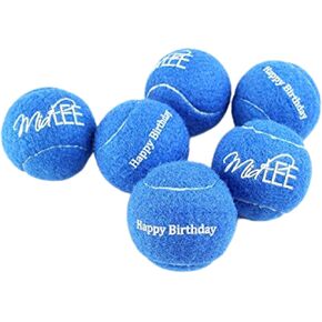 Midlee Happy Birthday Dog Tennis Balls (6 Pack) (Regular, Blue) in Kuwait