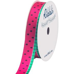 Ribbli Satin Watermelon Craft Ribbon,5/8-Inch x 10-Yard,Red/Green/Black,Use for Hair Bows,Wreath,Birthday,Gift Wrapping,Summer Decoration,All Crafting and Sewing